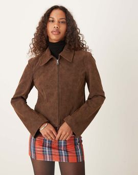 Free People Free People river faux suede jacket in brown