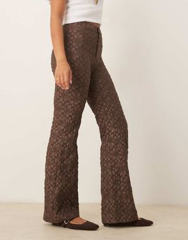 Free People Free People Runway floral flared pants in French chocolate-Brown