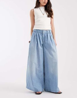 Free People Free People scout wide leg pants in california blue