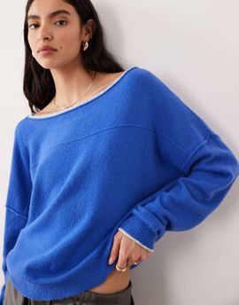 Free People Free People see me sweater in mazarine blue combo