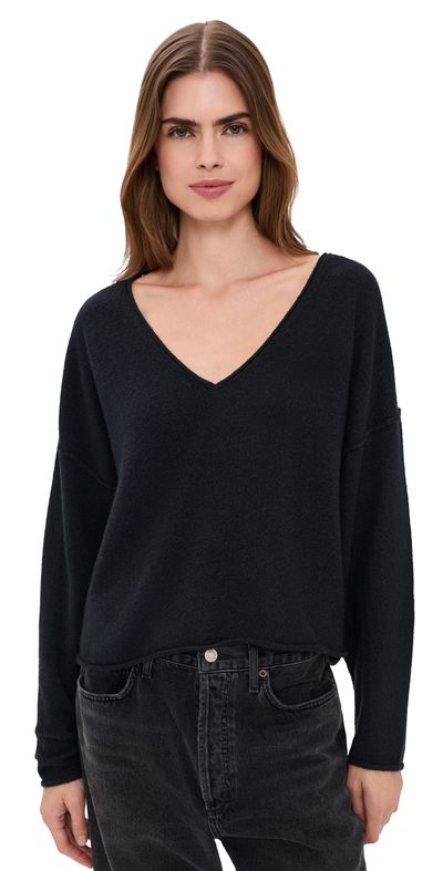 Free People Free People See Me V Neck Pullover Black