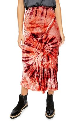 Free People Free People Serious Swagger Tie Die Velvet Skirt