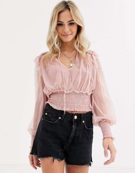 Free People Free People sheer twyla top-Pink