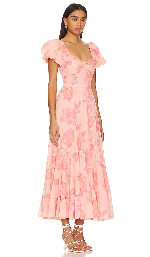 Free People - Short Sleeve Sundrenched Maxi Dress In Pinky Combo Free People - Short Sleeve Sundrenched Maxi Dress In Pinky Combo