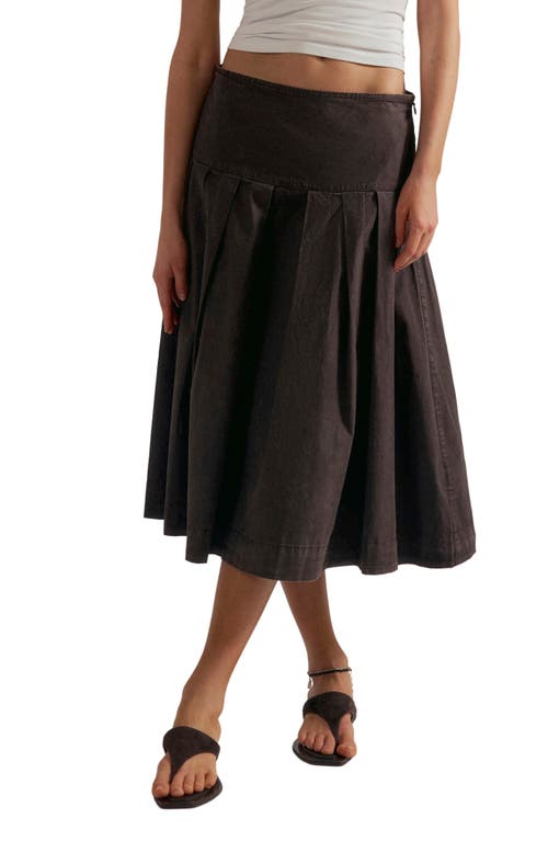 Free People Free People Skipper Pleated Cotton Midi Skirt