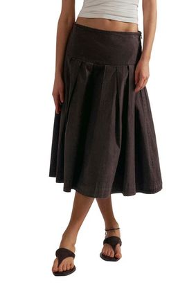 Free People Free People Skipper Pleated Cotton Midi Skirt