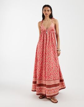 Free People Free People Sorrento boho maxi dress in floral berry combo-Multi