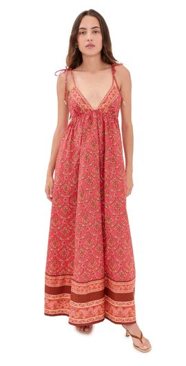 Free People Free People Sorrento Stroll Printed Dress Tart Berry Combo