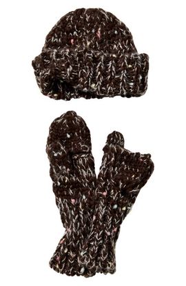 Free People Free People Speckled Beanie & Mittens Set