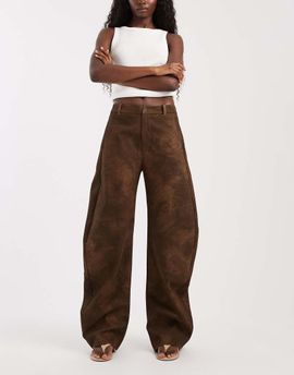 Free People Free People spotlight barrel pants in chocolate brown