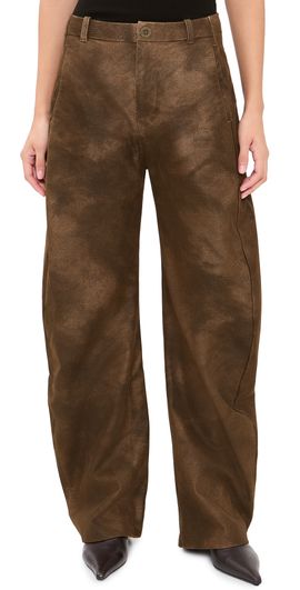 Free People Free People Spotlight Faux Leather Trousers Chocolate Brown