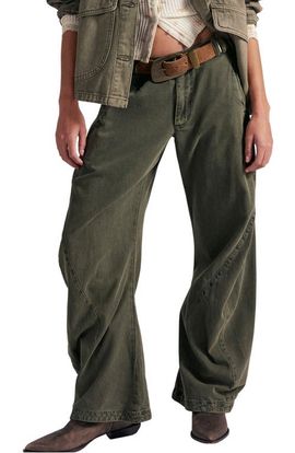 Free People Free People Spotlight Washed Barrel Leg Trousers