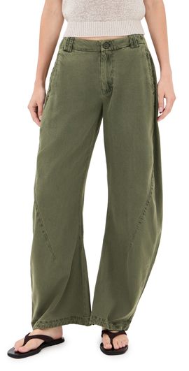 Free People Free People Spotlight Washed Trousers Dusty Olive