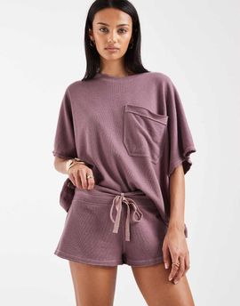 Free People Free People staycation sleep shorts in eldberry tea - part of a set-Purple