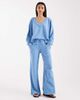 Free People Free People staycation v-neck pullover sweatshirt fabric top in blissful blue - part of a set - 2