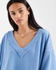 Free People Free People staycation v-neck pullover sweatshirt fabric top in blissful blue - part of a set - 3