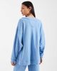 Free People Free People staycation v-neck pullover sweatshirt fabric top in blissful blue - part of a set - 4