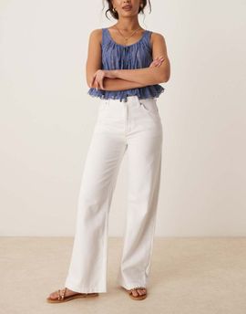Free People Free People stride straight leg wide jeans in optic white