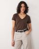 Free People Free People take 2 short sleeve v-neck tee in double espresso brown - 1