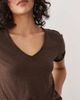 Free People Free People take 2 short sleeve v-neck tee in double espresso brown - 3