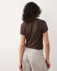 Free People Free People take 2 short sleeve v-neck tee in double espresso brown - 4