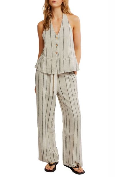 Free People Free People Take Me To Paris Stripe Halter Vest & Pants Set