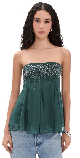 Free People Free People Tara Embellished Tube Top Midnight Mountain