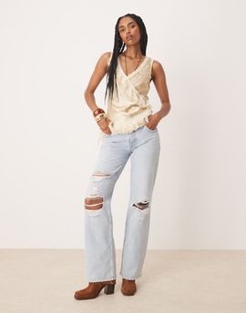 Free People Free People tennessee low rise jeans in indigo ruin-Blue