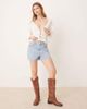 Free People Free People tie-front jersey blouse in ivory-White - 3