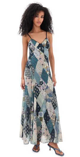 Free People Free People Tis The Season Maxi Dress Storm Combo