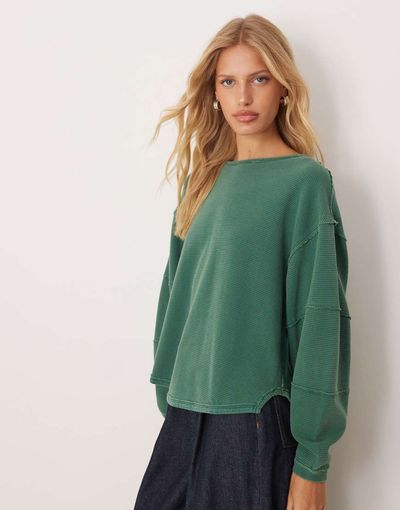 Free People Free People total eclipse tee in pine-White