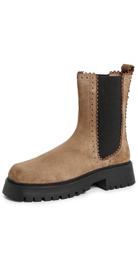 Free People Free People Tried and True Brogue Boots Camel Suede