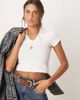 Free People Free People v-neck baby t-shirt in white - 1