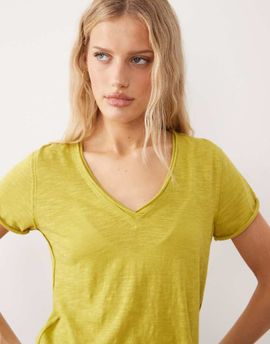 Free People Free People v-neck take 2 t-shirt in warm olive-Green