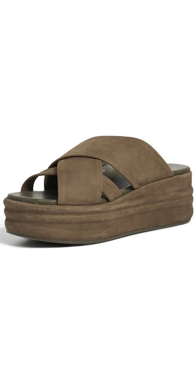 Free People Free People Wanderbay Flatform Sandals Olive
