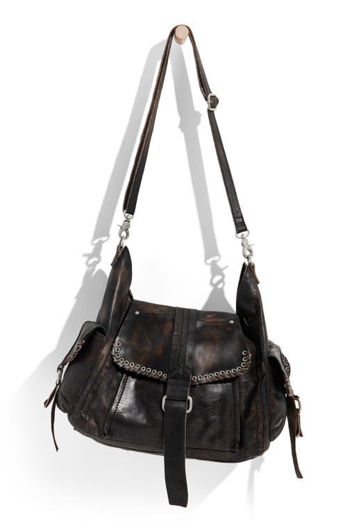 Free People Free People We The Free Leigh Distressed Leather Hobo Bag