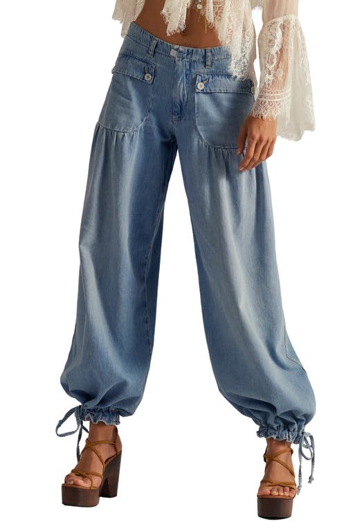 Free People Free People We The Free Lotus High Waist Tie Hem Barrel Leg Jeans