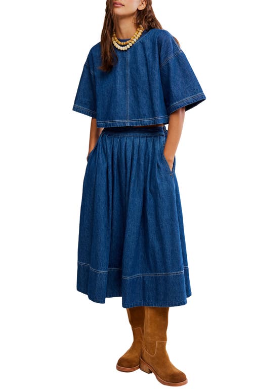 Free People Free People Westley Denim Crop Top & Skirt