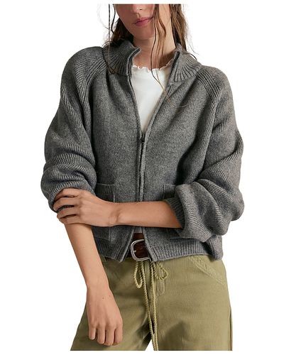 Free People Free People Wtf On It Half Zip Collared Sweater
