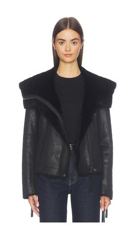 Free People Free People x We The Free Fourline Shearling Aviator Jacket