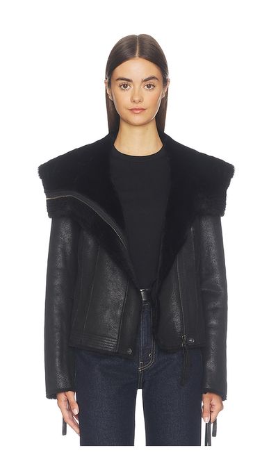 Free People Free People x We The Free Fourline Shearling Aviator Jacket