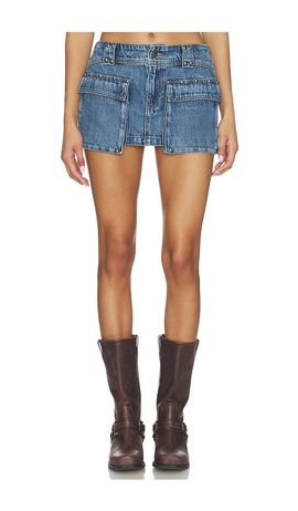 Free People Free People x We The Free Hera Studded Denim Mini Skirt