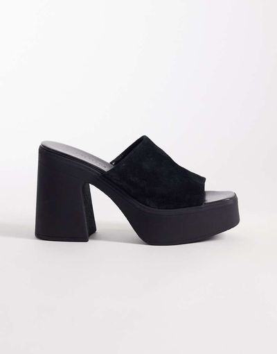 Free People Free People Zoe platform sandals in black tide suede