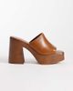 Free People Free People Zoe platform sandals in chestnut leather-Brown - 1