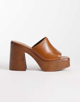 Free People Free People Zoe platform sandals in chestnut leather-Brown