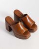 Free People Free People Zoe platform sandals in chestnut leather-Brown - 2