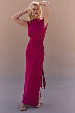pink cap sleeve maxi dress Soft Pink Maxi Dress With Cap Sleeves