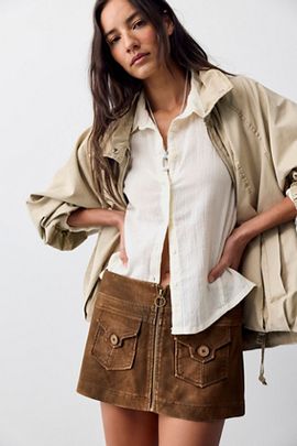 Free People Halyard Vegan Suede Mini Skirt