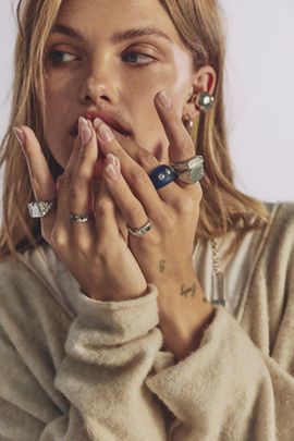 Free People Hannah Chunky Ring Set