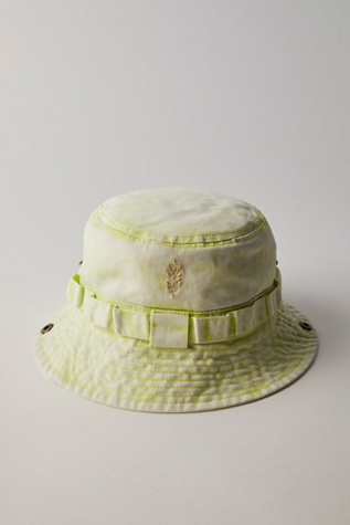 NWT Free People Happy Trails Bucket Hat in Washed Lime JA1211-LIMEIVORY-1.jpg?v=  main image 2